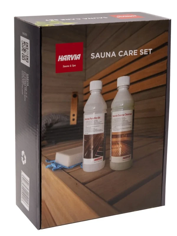 Harvia Sauna care set Vedeldade bastuaggregat frilagd